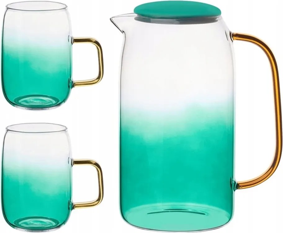 Üvegkancsó poharakkal szett