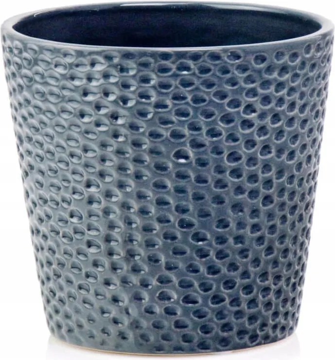 Kerámia Fedél Virágcserép 14 x 13 cm Szürke Mázas