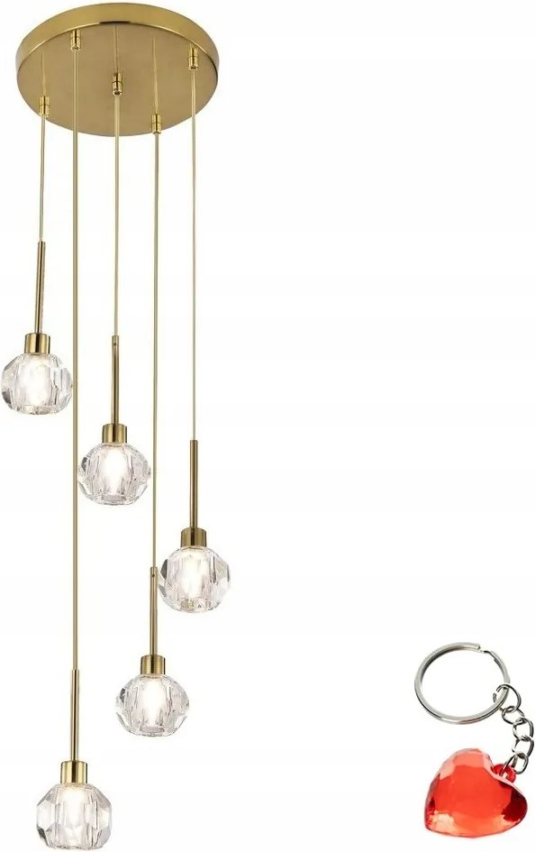 Elegáns 5 pontos arany függőlámpa G9 Kassia Rabalux