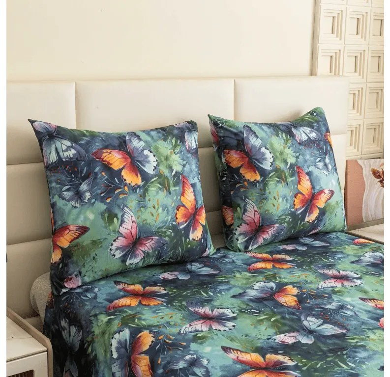 Mikroszálas ágynemű COLORFUL BUTTERFLY, színes Ágyneműhuzat mérete: 2 db 70 x 90 cm | 200 x 220 cm