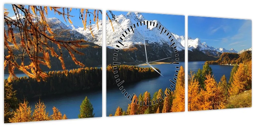 Kép - Ősz az Alpokban (órával) (90x30 cm)