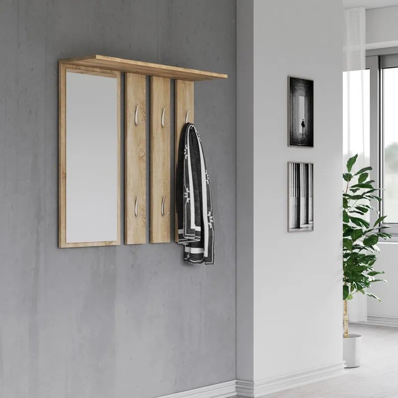 Odell Opal tükrös fogas, 85x82x15 cm, sonoma