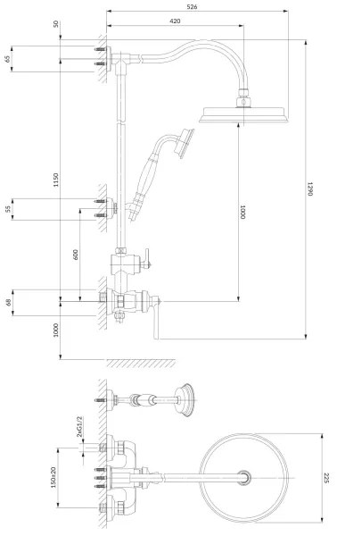 OMNIRES AM5244CR - ARMANCE zuhanyszett csillogó króm csapteleppel
