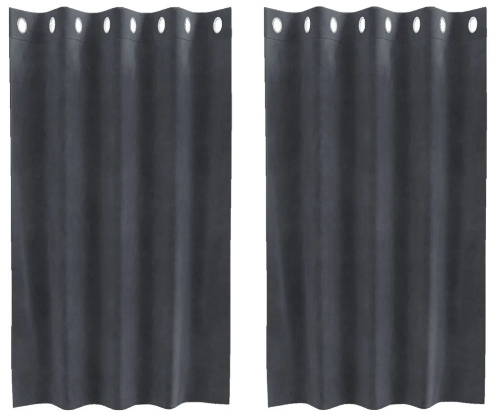 Függönyök függönyökkel 2 pcs Világosszürke 140 x 140 cm Bársony