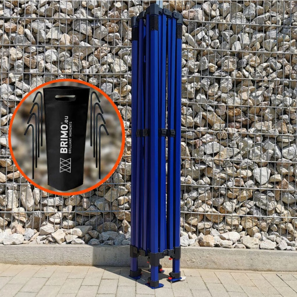 Altánok 3x3m Acélkeret 3 Falakkal: Munkasátor Kézműveseknek - plusz 3 oldalfal - Narancssárga