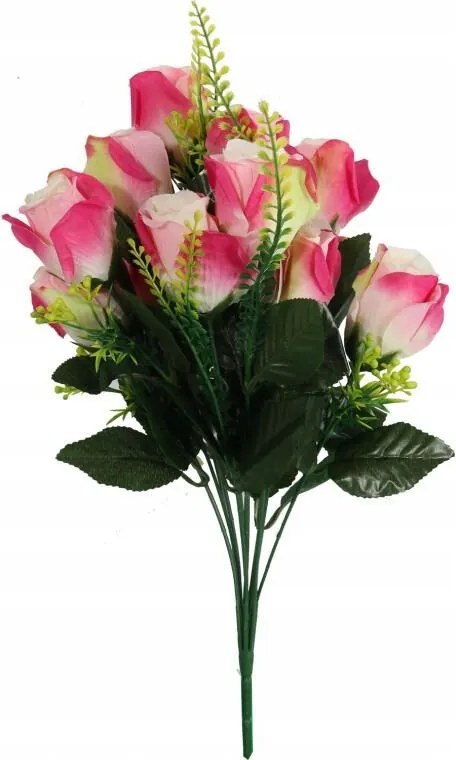 Mesterséges Csokor 9 rózsa 45 cm rózsaszín Virágok Kötés Dekoráció