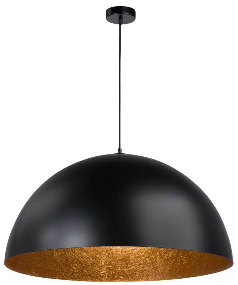 Sigma Csillár zsinóron SFERA 1xE27/60W/230V á. 50 cm fekete/réz SI0200