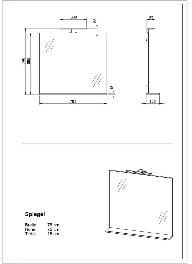 Antracitszürke fürdőszobai bútor szett Crandon – Germania