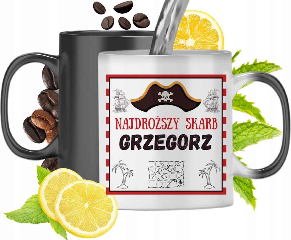 Mágikus bögre Gergelynek Fekete matt nyomott mintával 330ml