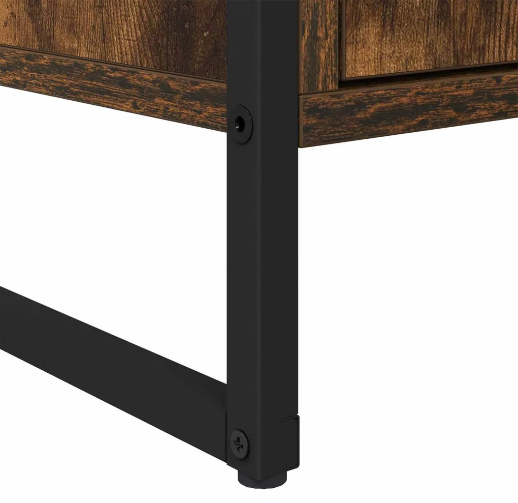 Széf fiókkal 2 pcs Füstös tölgy 81 x 36 x 150.5 cm Faanyag