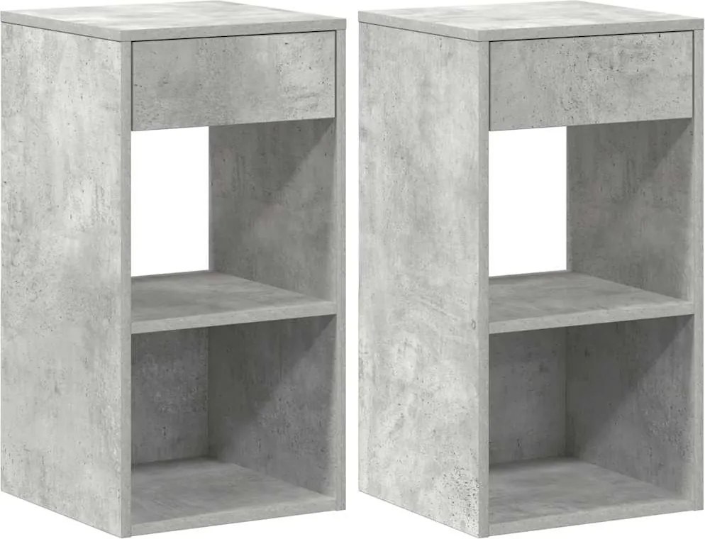 vidaXL éjjeliszekrények fiókos 2 db betonszürke 35x34x66,5 cm