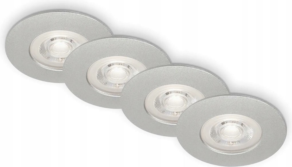 Süllyesztett Led lámpatestek Briloner IP44, 4x4,9W, 480lm, 9cm, matt króm, szett