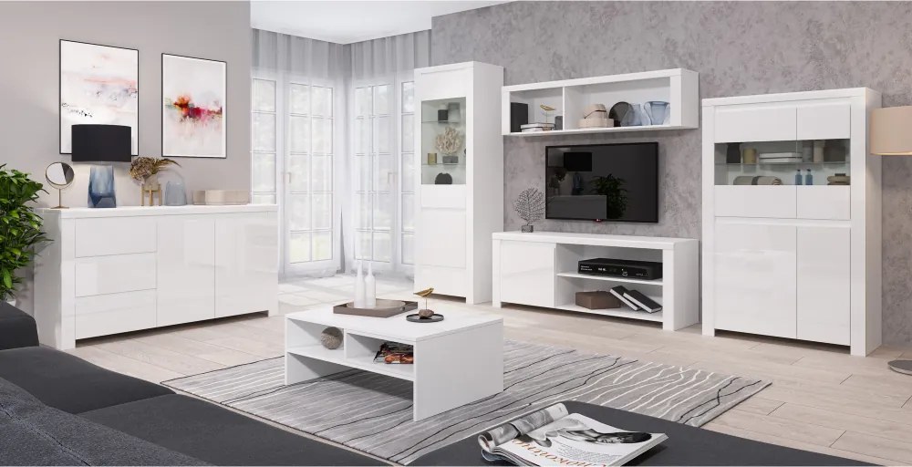 Vitrin 1D1W1S, fehér fényes, LINDY