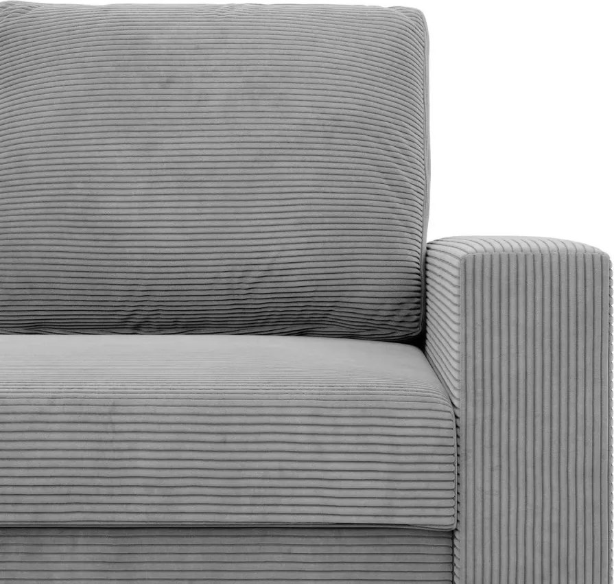 Zeus kanapé, kordbársony, hab töltet, egyenes kartámasz, szürke