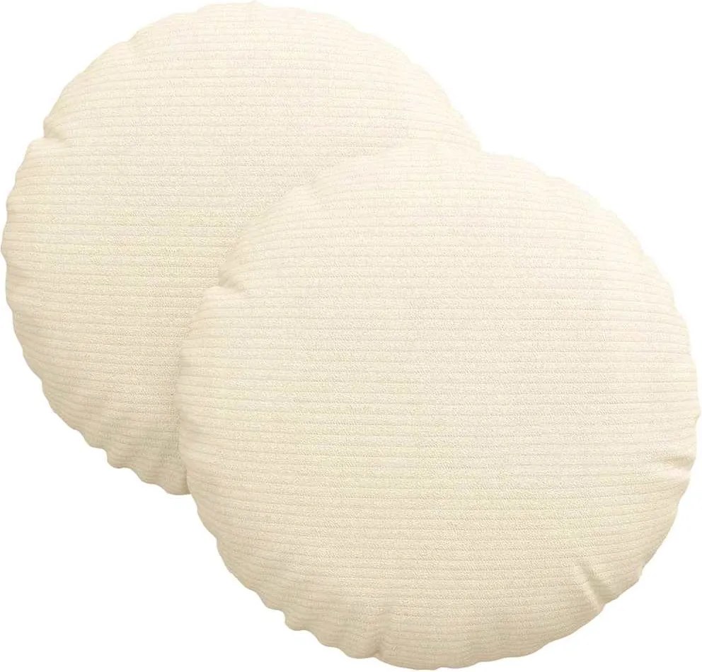vidaXL Ülőpárnák 2 pcs Krém Ø 30 cm Bársonyos szövet