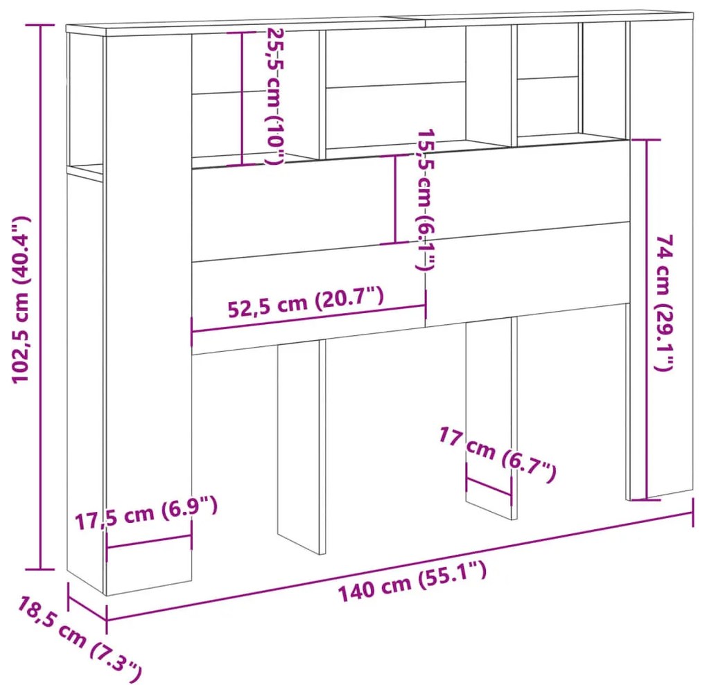 kézműves tölgyfa fejtámla szekrény 140 x 18,5 x 102,5 cm redőzött fa