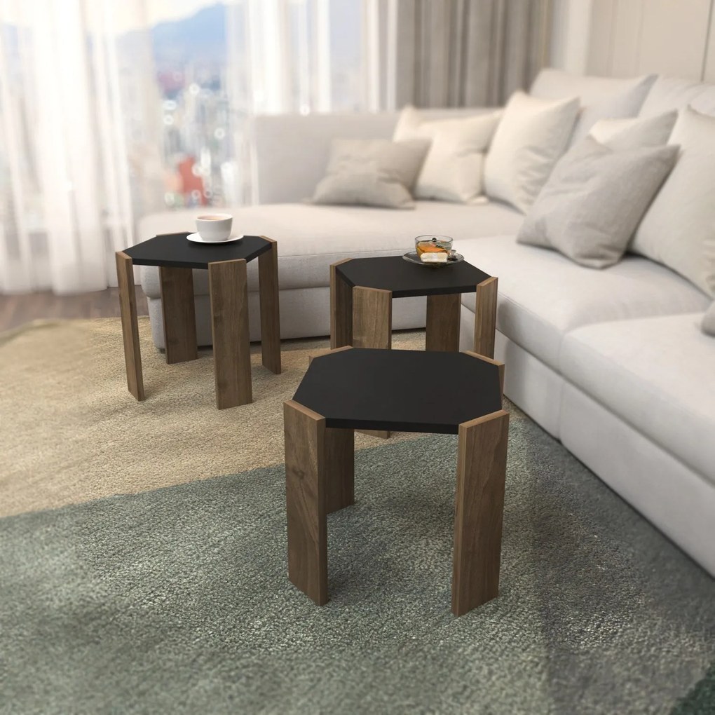Dohányzóasztal Lori - Anthracite, Walnut