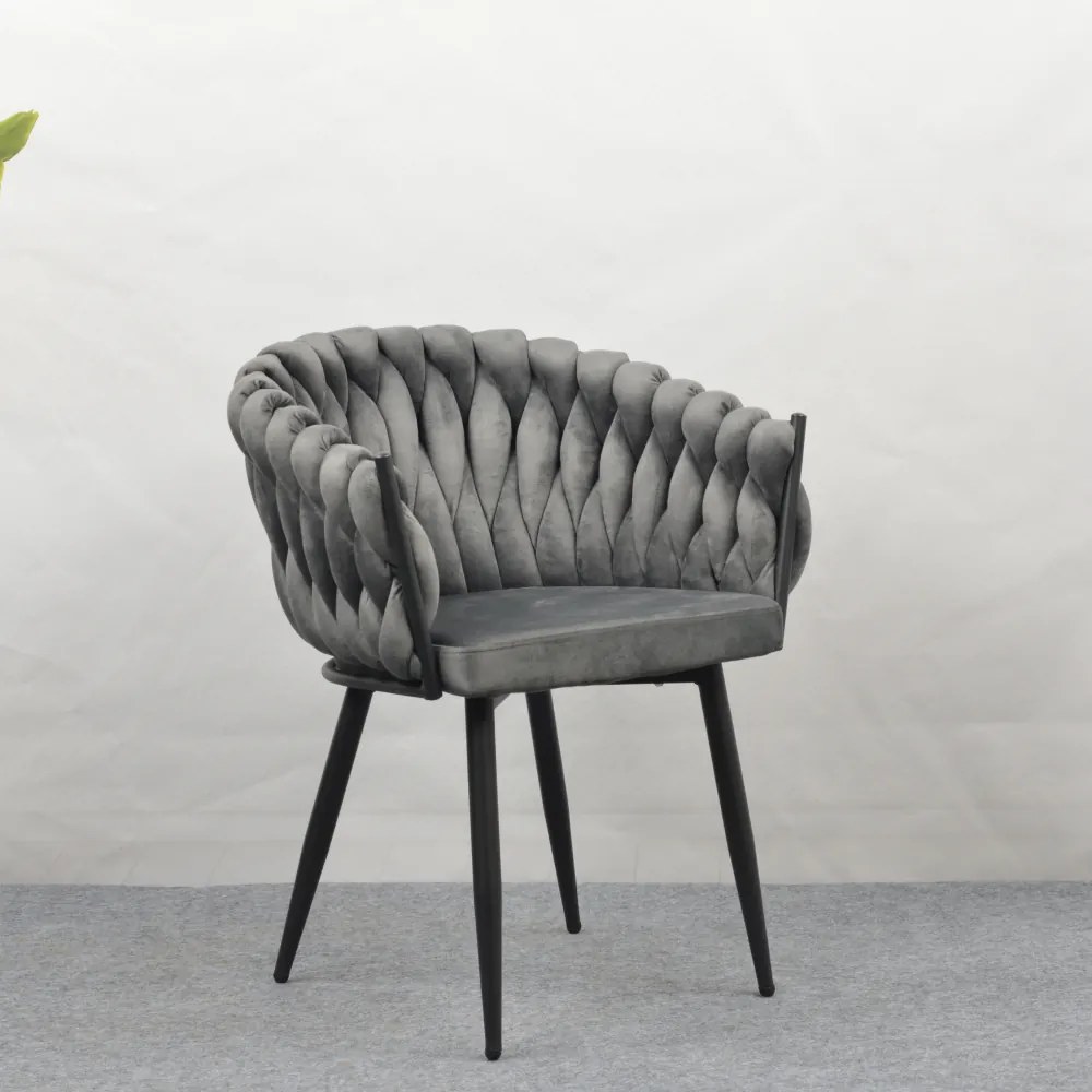 Étkezőszék, sötétszürke Velvet szövet/fekete, BLER