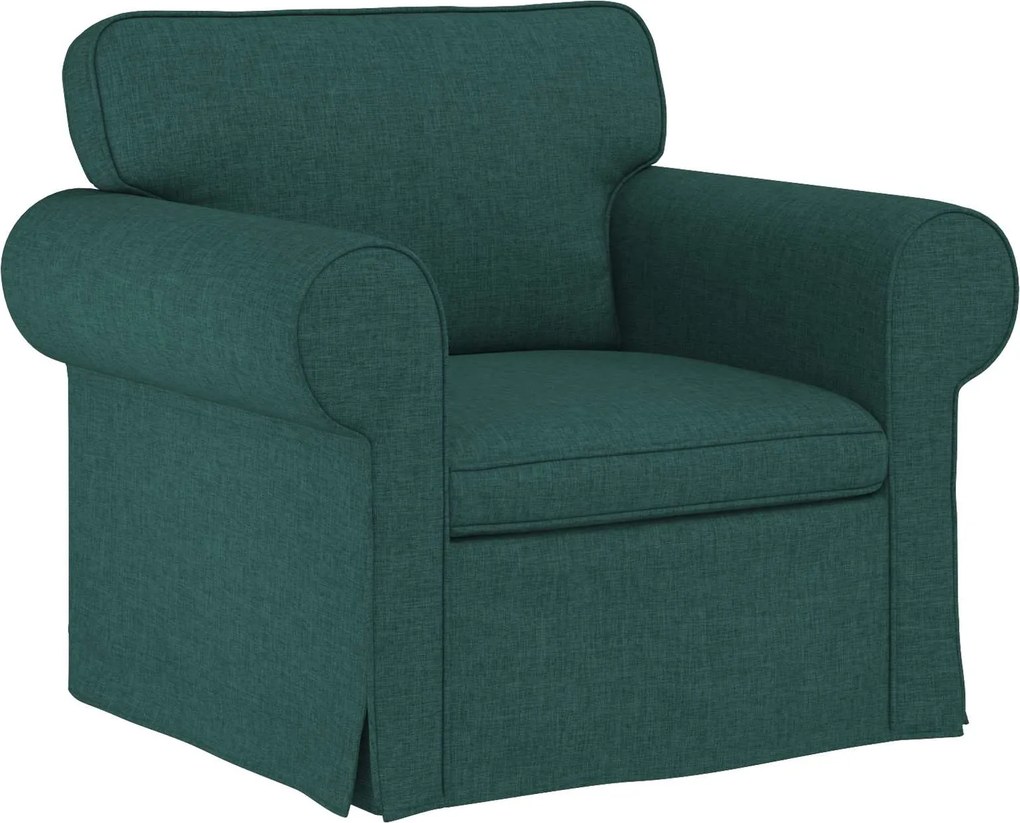 vidaXL Kanapé Sötétzöld 215 x 82 x 80 cm szövet