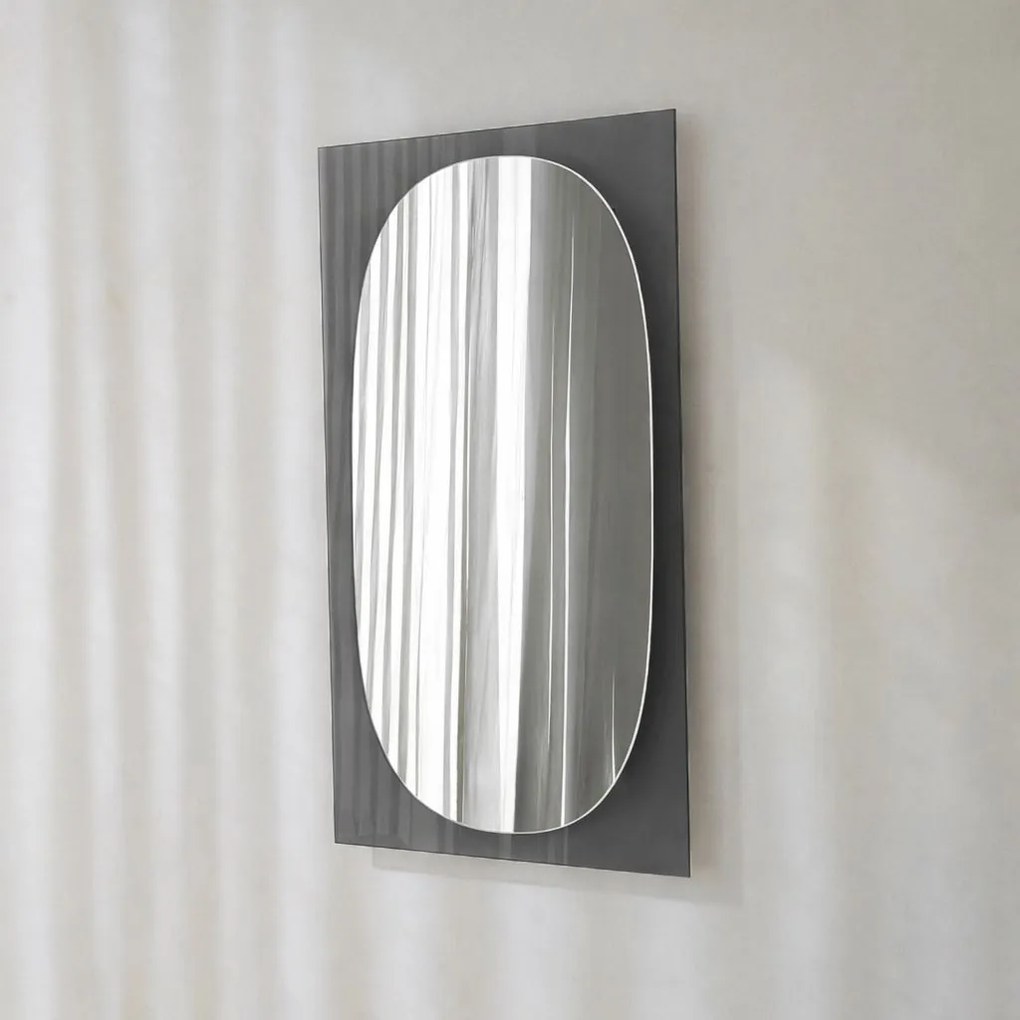 Transparenza tükör, füstszürke, 39 cm