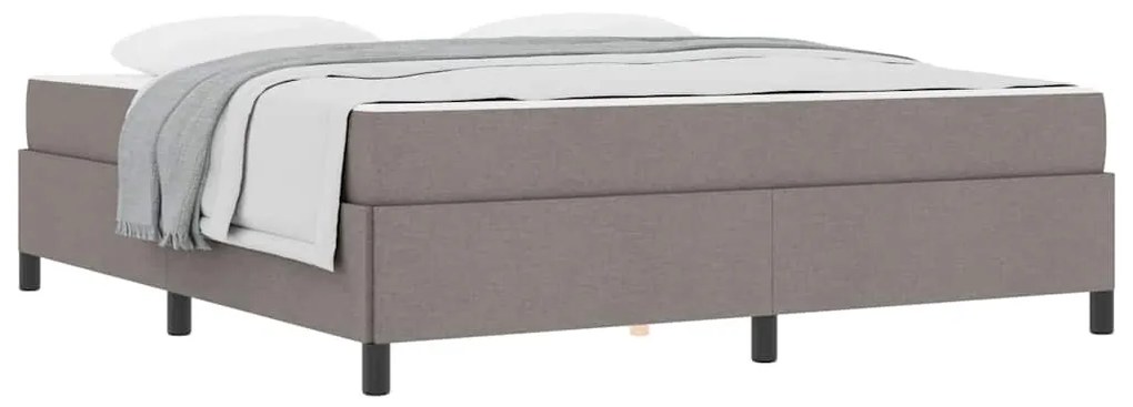 Boxrugós ágy Taupe és Fekete 180 x 200 cm Textil és mérnöki fa