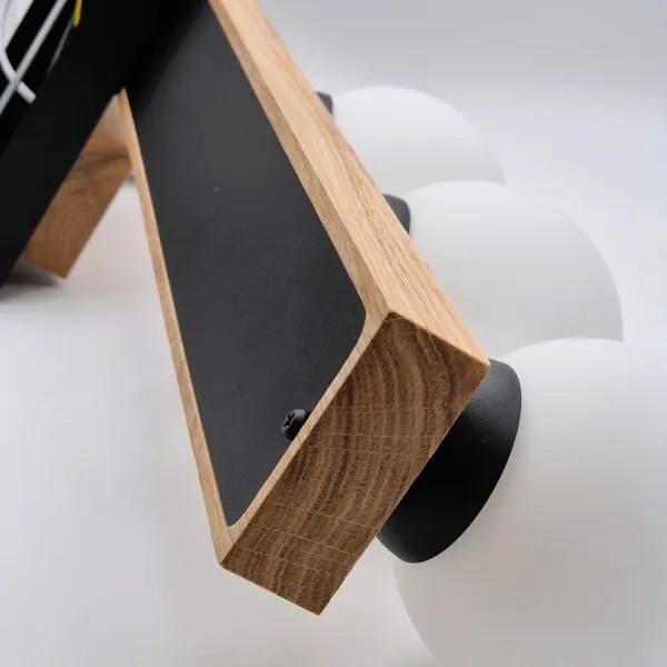 Felületre szerelhető csillár MATTE 2xE27/15W/230V + 3xG9/5W/230V fekete/tölgy