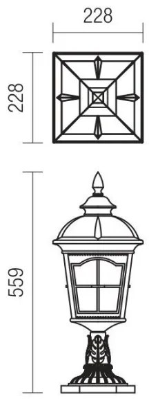 Redo 9652 - YORK kültéri lámpa 1xE27/70W/230V IP44 barna