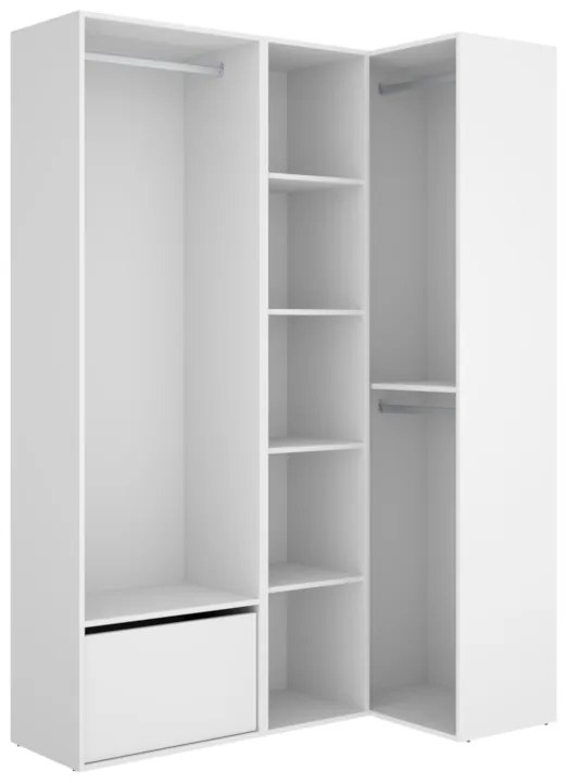 SUITA 2 nyitott sarok szekrény, 144,5x205x45, fehér/természetes