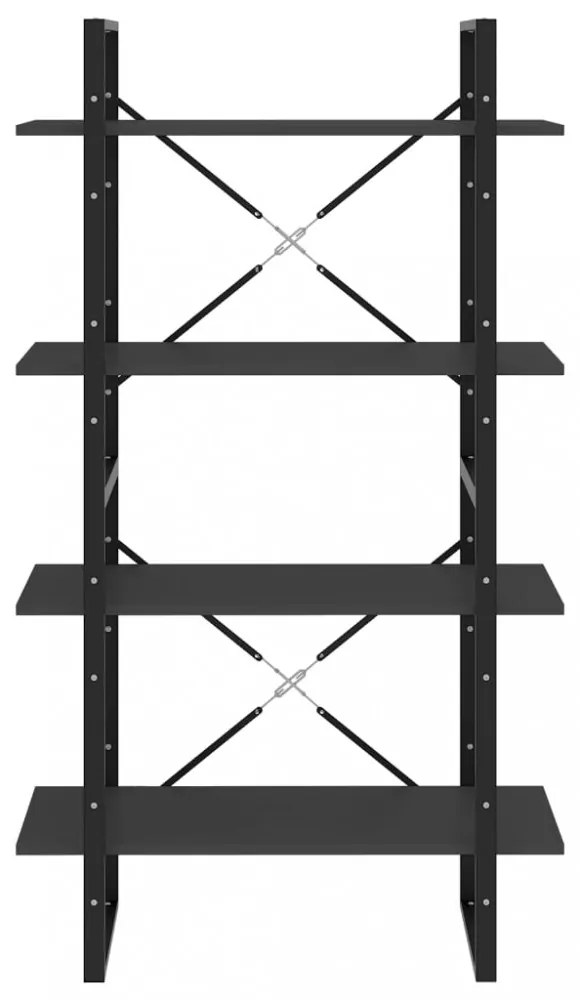 négyszintes szürke szerelt fa könyvszekrény 80 x 30 x 140 cm