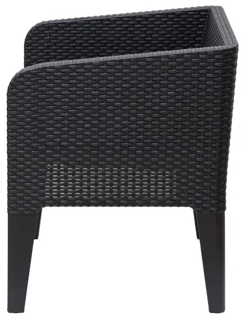 Fekete rattan fotel COLUMBIA