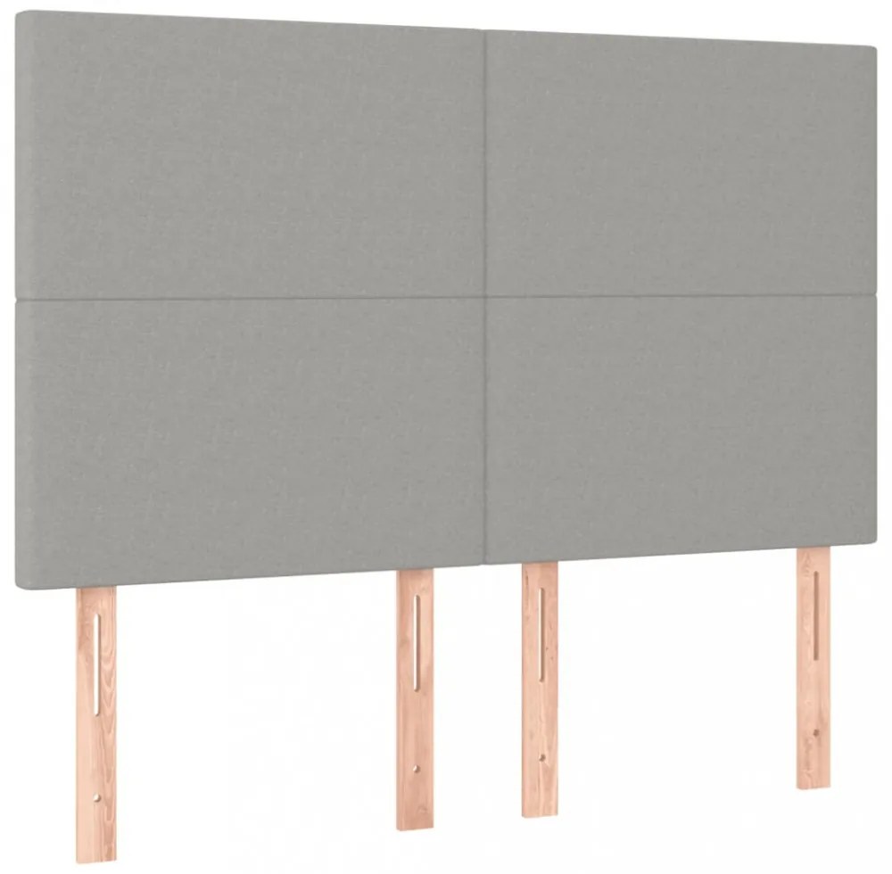 világosszürke szövet LED-es fejtámla 144x5x118/128 cm
