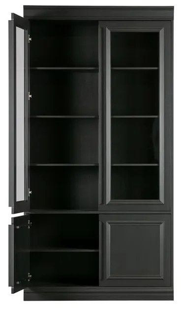 Fekete borovi fenyő tálalószekrény 110x215x44 cm Organize – WOOOD