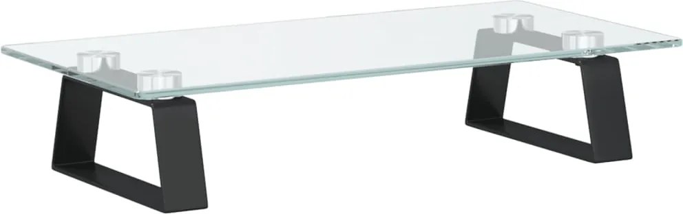 vidaXL fekete edzett üveg és fém monitorállvány 40 x 20 x 8 cm