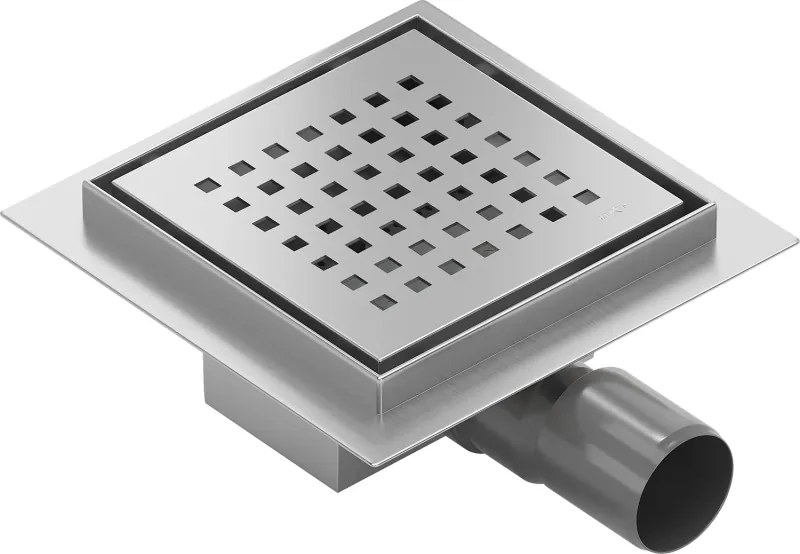 Mexen Flat-Q M08 négyzet alakú padlólefolyó 15 x 15 cm, inox - 1010515