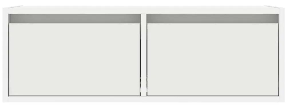TV szekrény LED világítással fehér 75x35,5x25 cm