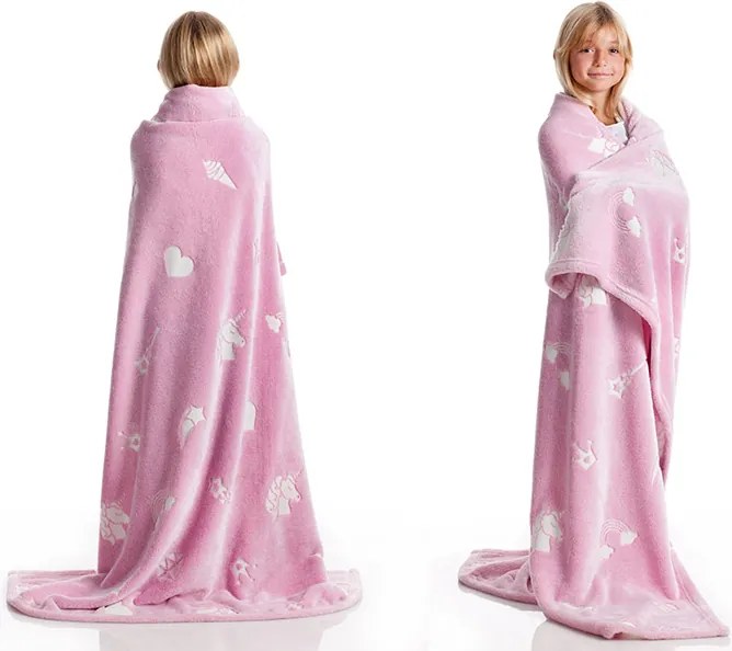 Prémium Márkás Meleg Aranyos Fluo Világító Takaró SÖTÉTBEN130X150 cm Kn