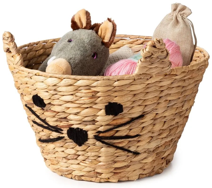 Natúr színű vízijácint játéktároló kosár ø 35x26 cm Cat – Compactor