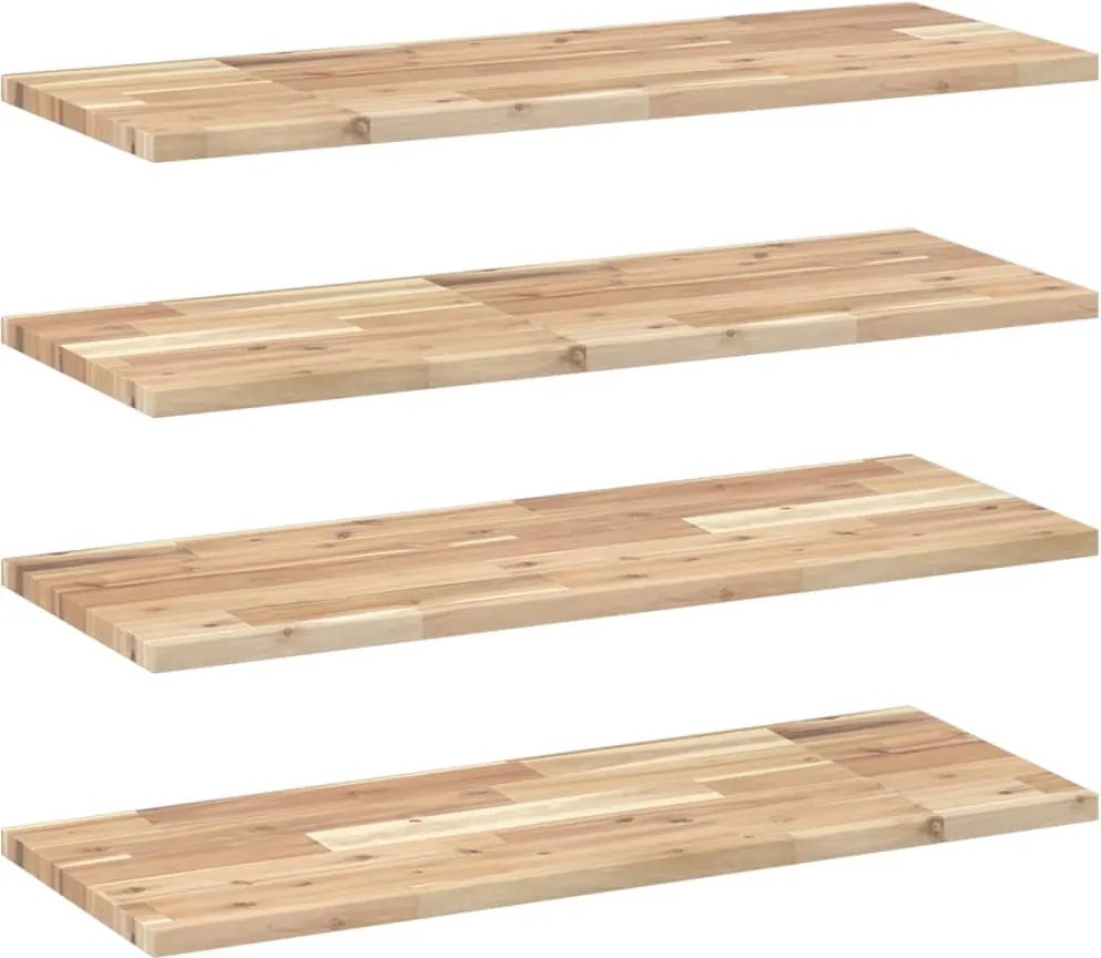 vidaXL 4 db kezeletlen tömör akácfa függőpolc 80 x 30 x 2 cm