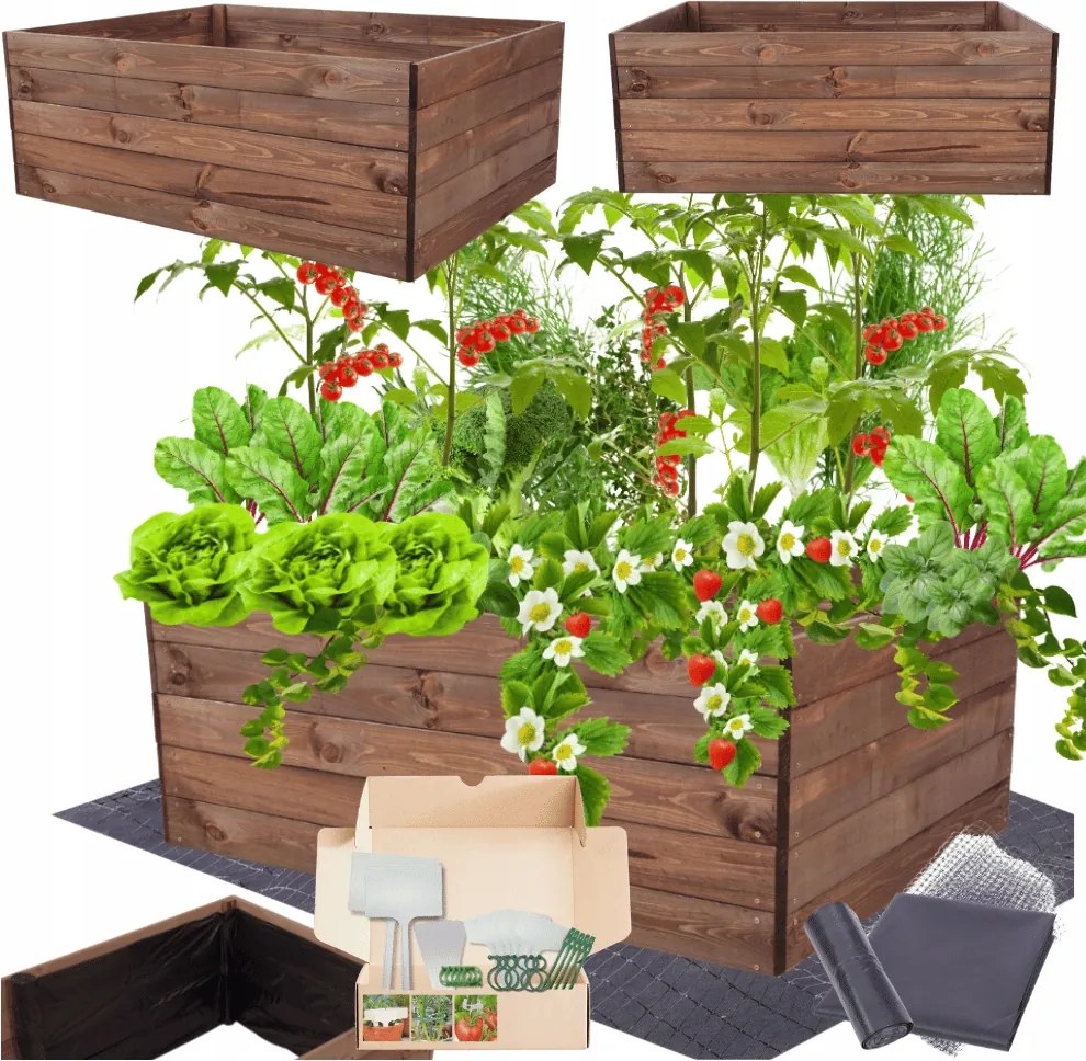 Zöldségágyás magasított láda inspekt virágtartó impregnáló 45x120x90