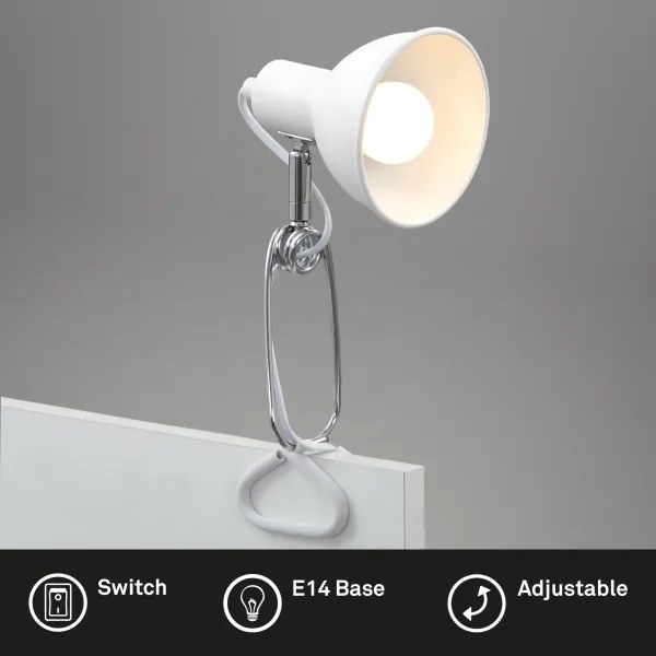 Briloner 2790-016 - Csipeszes lámpa FIX 1xE14/8W/230V fehér