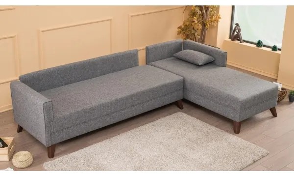 KORFU L-alakú sarokkanapé, jobb oldali, szürke