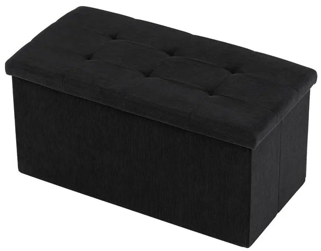 Fekete kordbársony Tárolós Puff. TAB-472 BK6