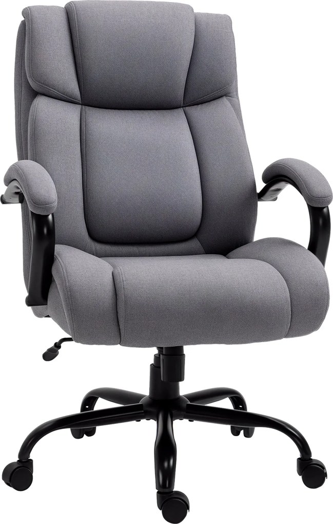 Vinsetto Irodai Szék, Ergonomikus Vezetői Szék, Párnázott Íróasztali Szék Karfával, Magasságban Állítható Forgószék Dőlésszabályzóval, Len Hatású, 220