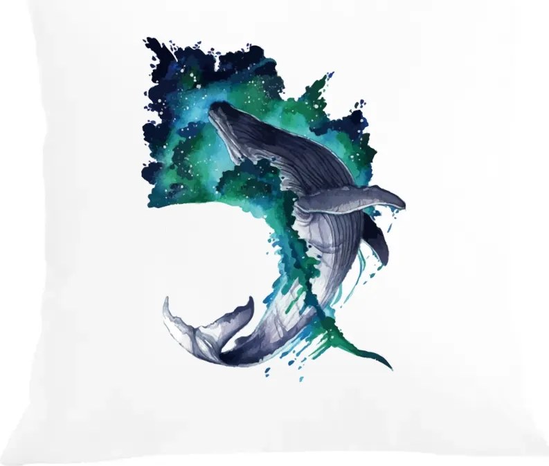 Párna párnahuzat színes nyomtatás Bálna