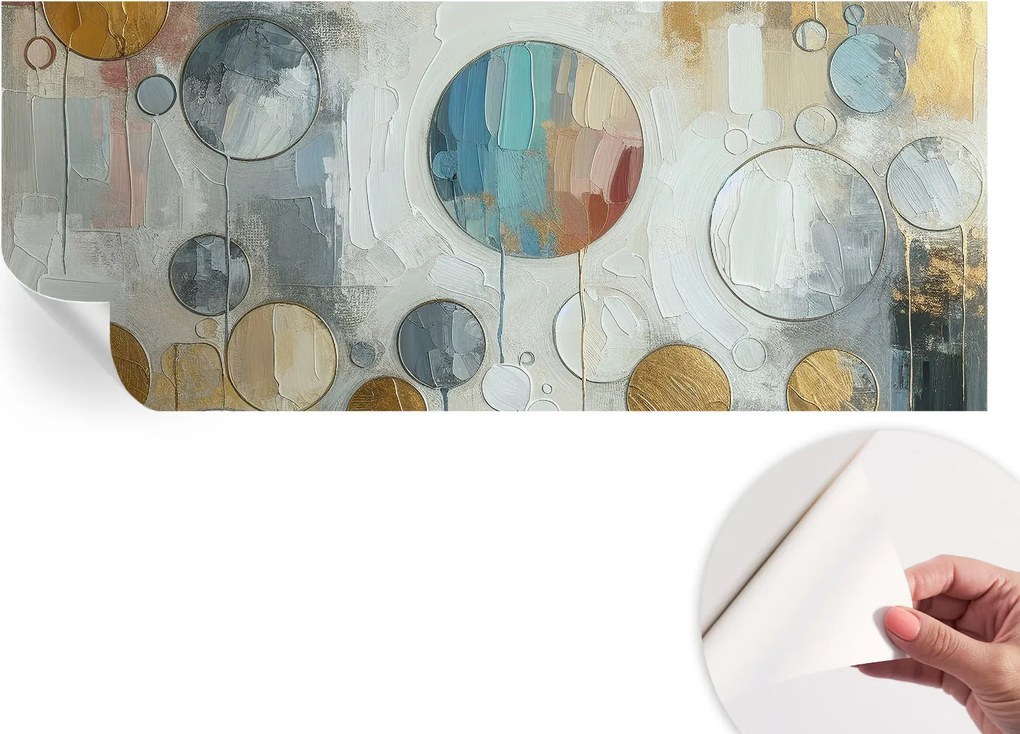 Fotótapéta Öntapadós Design Divatos Geometrikus kerekek 250x104 cm