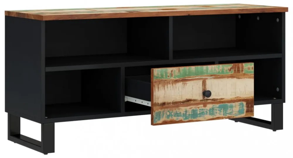 tömör újrahasznosított és szerelt fa TV-szekrény 100x33x46 cm
