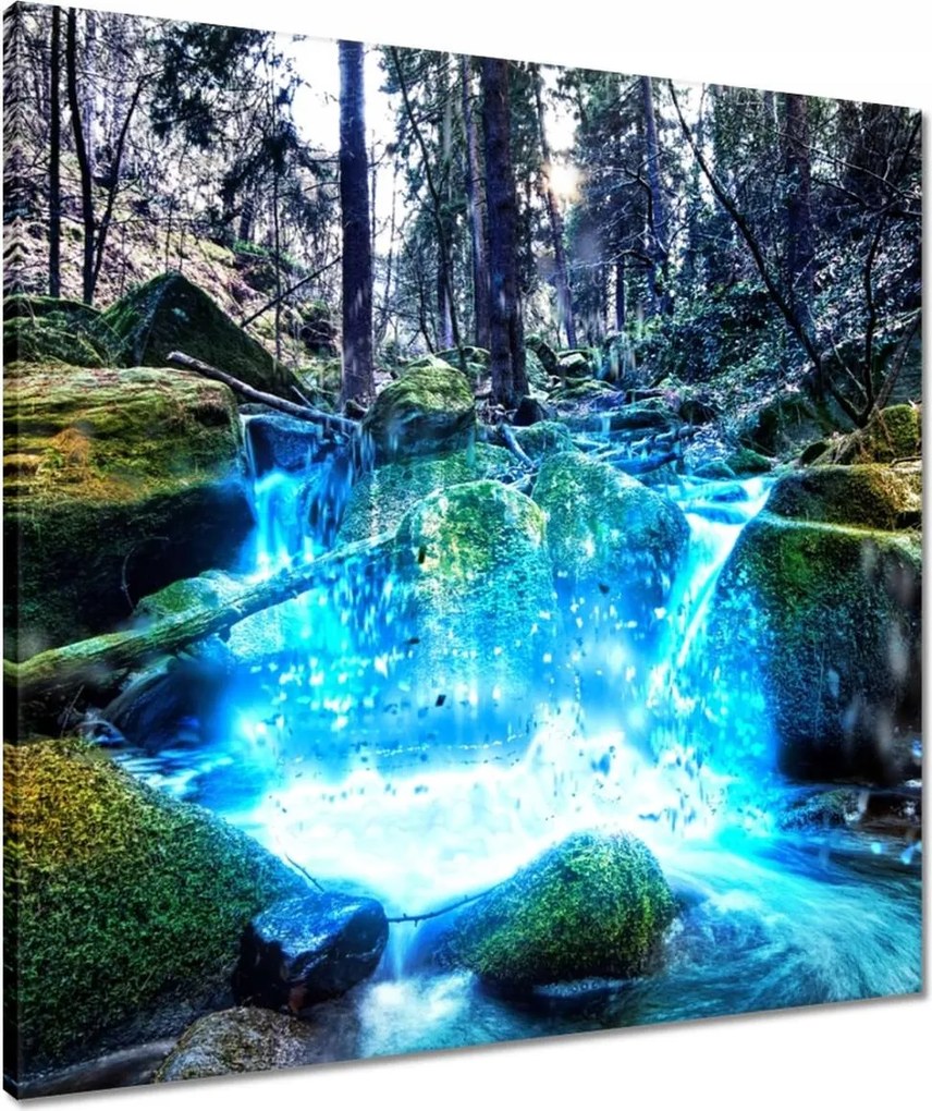 Vászonkép 60x60 Vízesés a folyón Hegyek