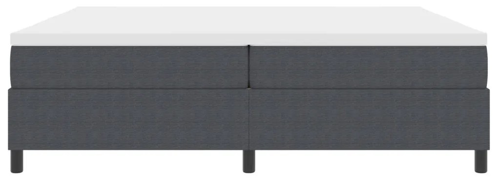 Boxspring ágy matraccal Sötétszürke 200x200 cm Kordbársony anyag