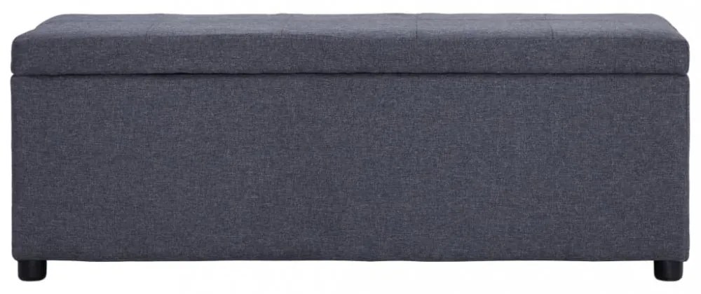 sötétszürke poliészter pad tárolórekesszel 116 cm