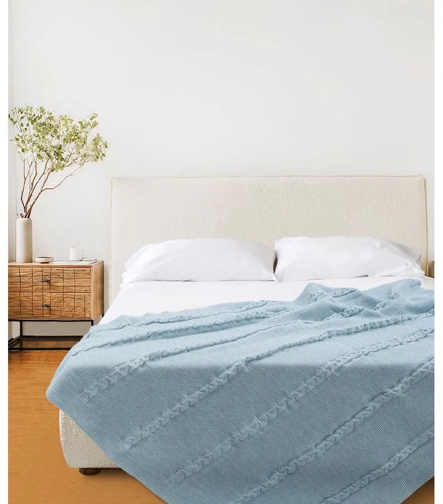 Kék ágytakaró 200x220 cm Trenza – Oyo Concept